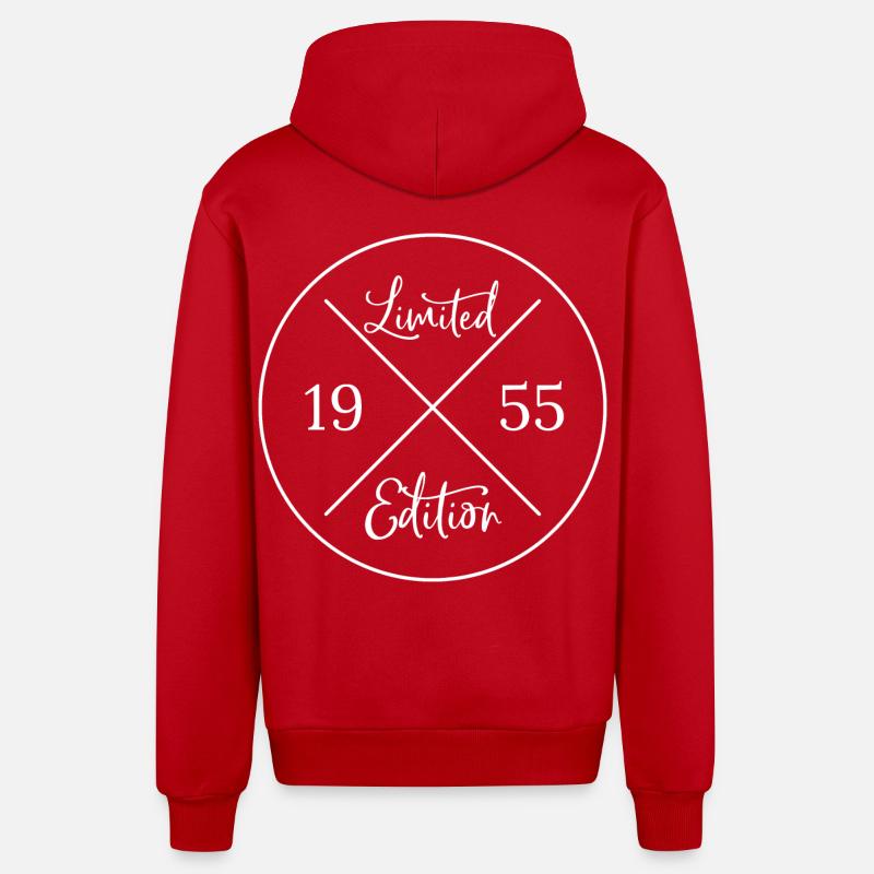Edition limitée 1955 - Veste à capuche bio décontractée fabriquée en UE - rouge