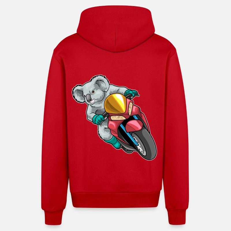 Trottinette Koala - Veste à capuche bio décontractée fabriquée en UE - rouge