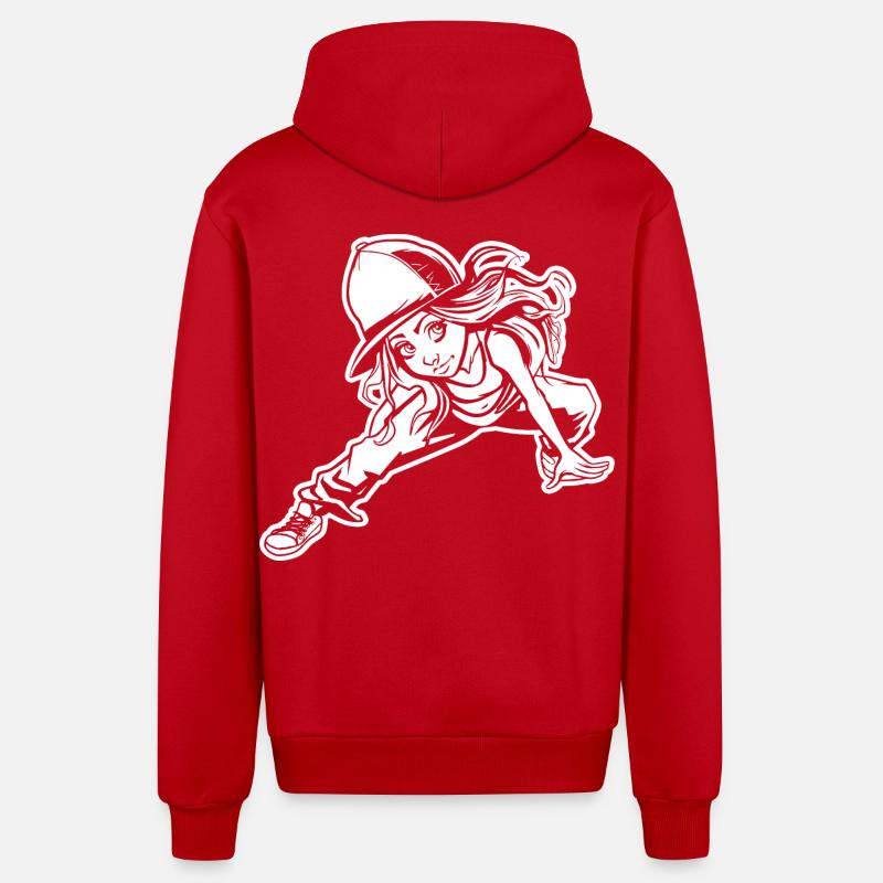 Breakdancer - Veste à capuche bio décontractée fabriquée en UE - rouge