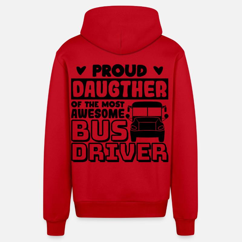 Fille d’un chauffeur de bus - Veste à capuche bio décontractée fabriquée en UE - rouge
