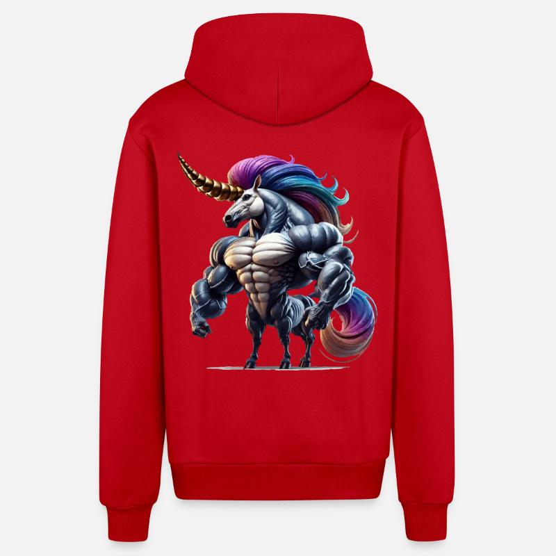 Super licorne - Veste à capuche bio décontractée fabriquée en UE - rouge