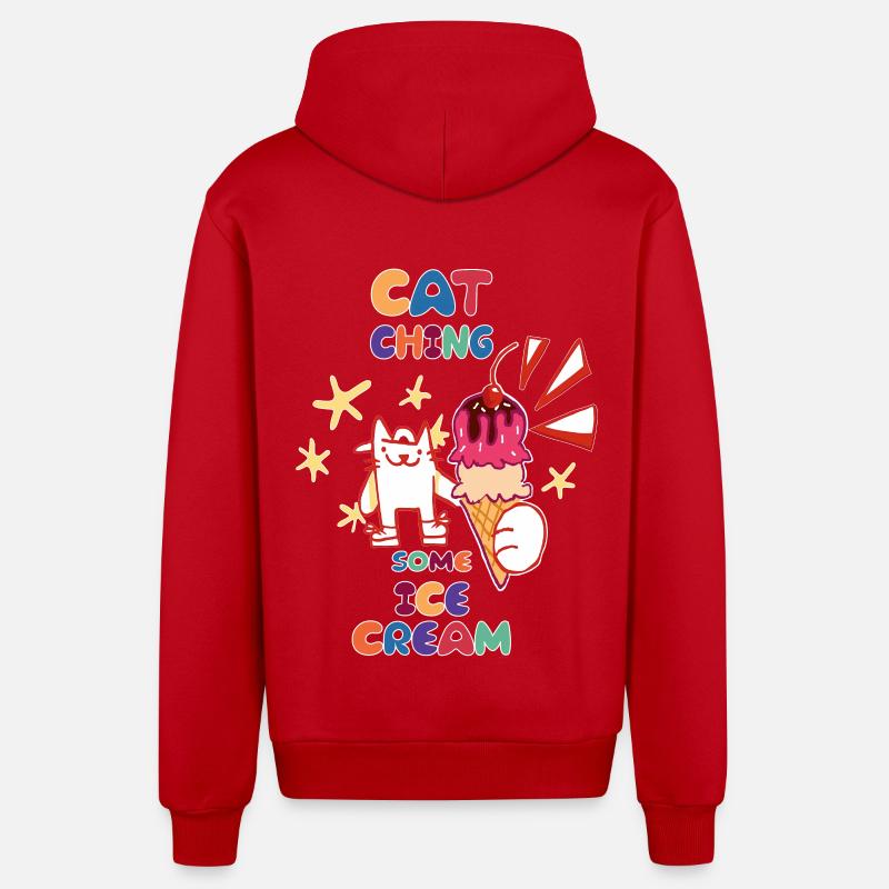 Attraper une glace - Veste à capuche bio décontractée fabriquée en UE - rouge