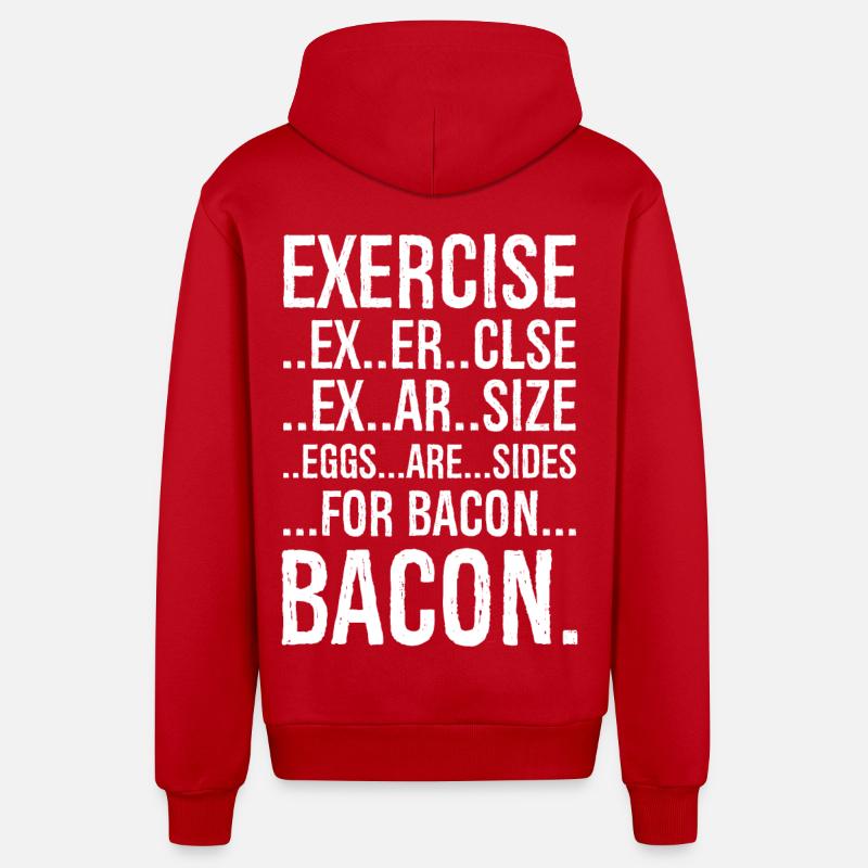 Exercise bacon - Organic Relaxed Hooded Jacket Made in EU - red