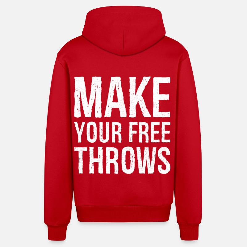 make your free throws - Organic Relaxed Hooded Jacket Made in EU - red