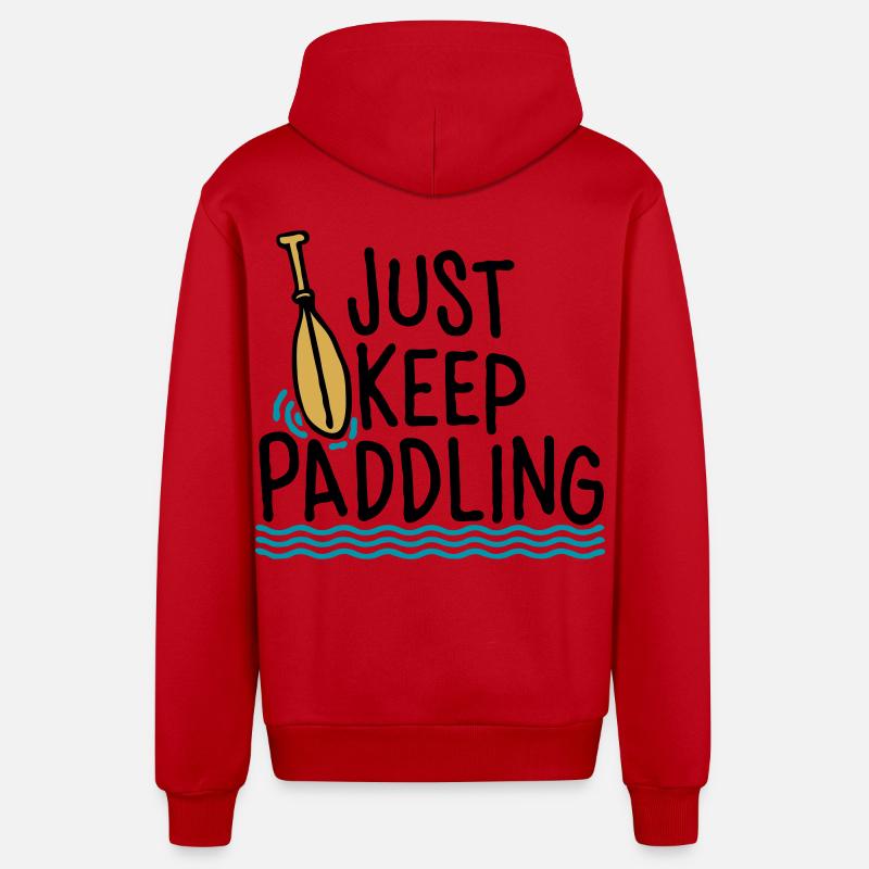 Continuez simplement à pagayer - Veste à capuche bio décontractée fabriquée en UE - rouge