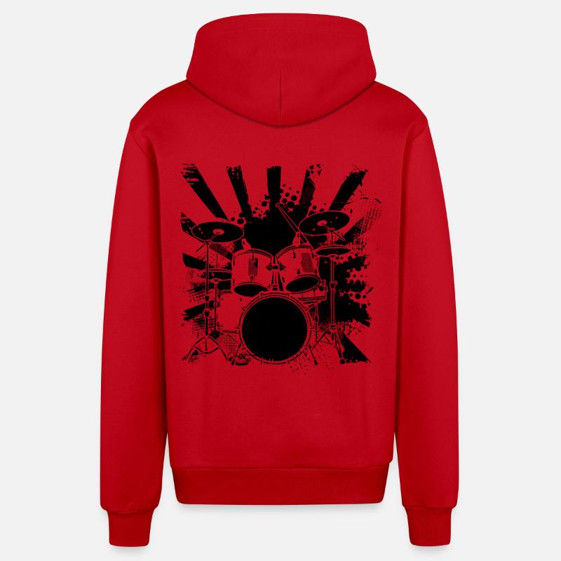 Percussion - Veste à capuche bio décontractée fabriquée en UE - rouge