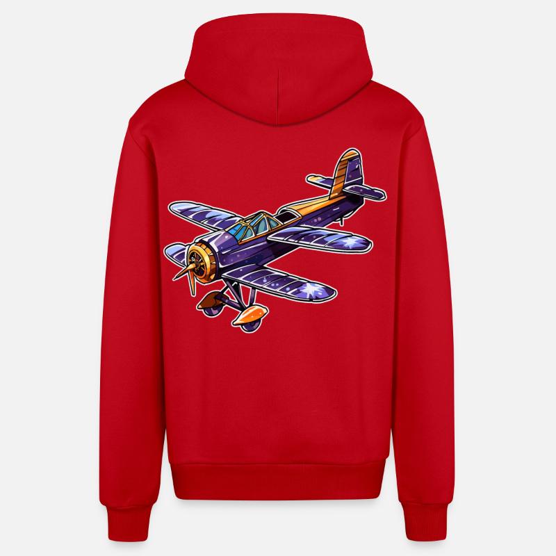 Hélice Avion Look Comique - Veste à capuche bio décontractée fabriquée en UE - rouge