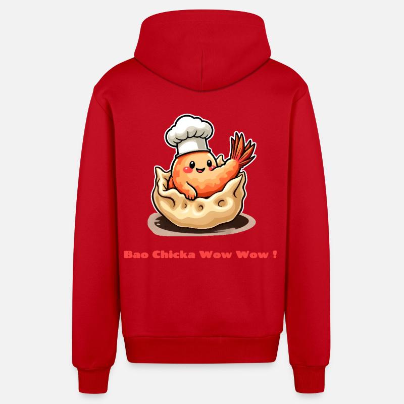 Shrimp Dumpling – Bao Chicka Wow Wow! - Organic Relaxed Kapuzenjacke Made in EU - Rot