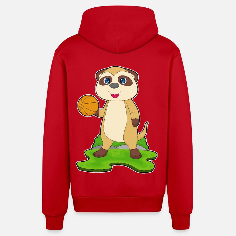 Meerkat Basketteur Basketteur - Veste à capuche bio décontractée fabriquée en UE - rouge
