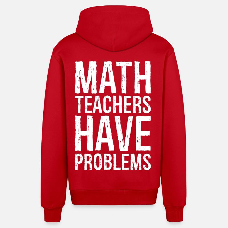 math teachers have problems - Organic Relaxed Hooded Jacket Made in EU - red