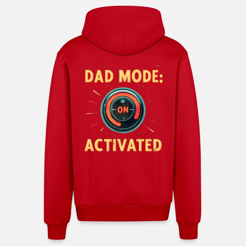 Mode papa : Activé - Veste à capuche bio décontractée fabriquée en UE - rouge