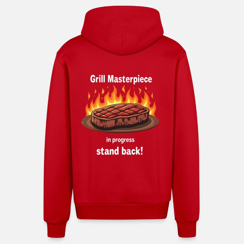 Chef-d’œuvre du gril en cours - Veste à capuche bio décontractée fabriquée en UE - rouge