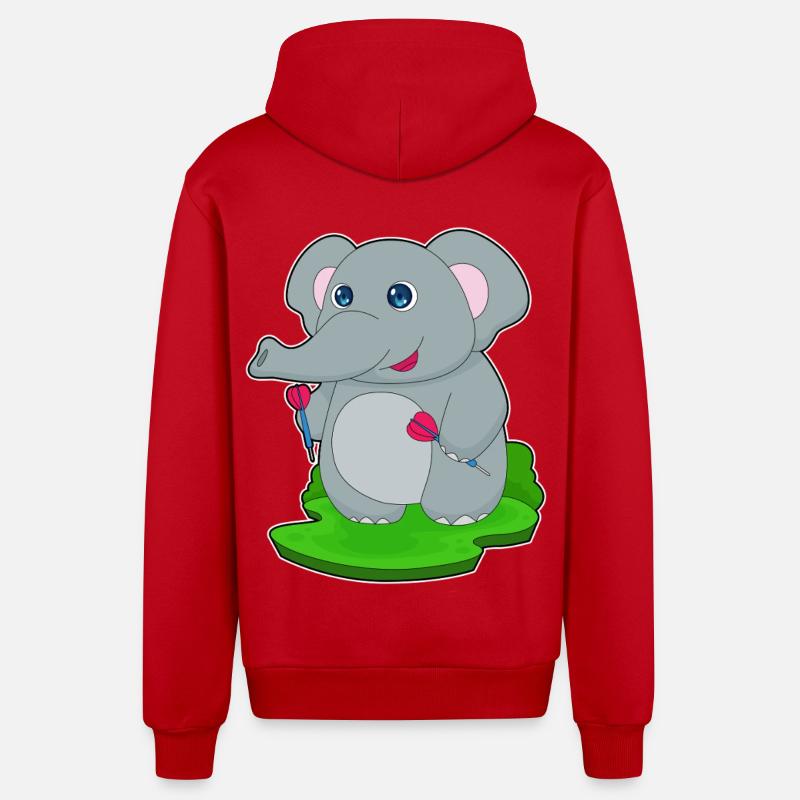 Fléchette éléphant Fléchette - Veste à capuche bio décontractée fabriquée en UE - rouge