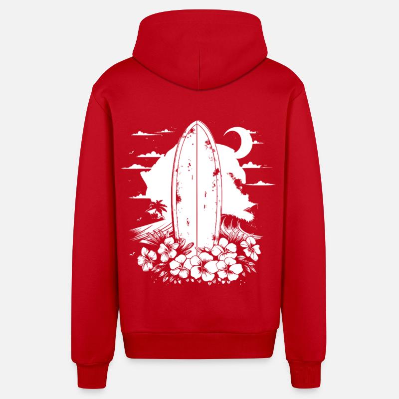 Planche de surf - Veste à capuche bio décontractée fabriquée en UE - rouge