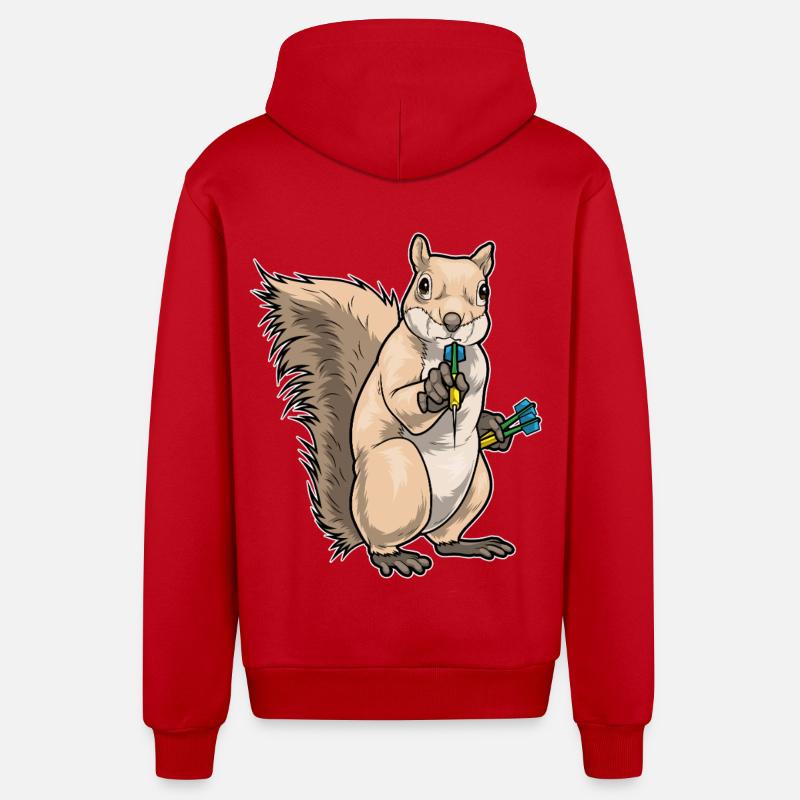Fléchette écureuil Fléchette - Veste à capuche bio décontractée fabriquée en UE - rouge