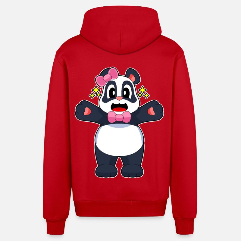 Panda Loop - Organic Relaxed Hooded Jacket Made in EU - red