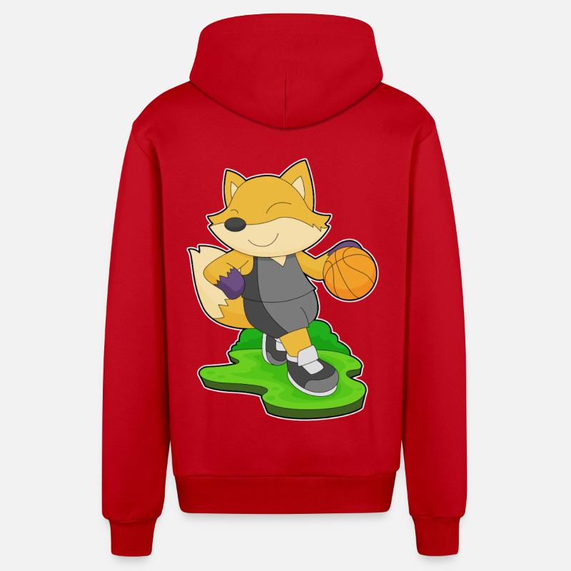 Fox Basketteur Basketteur - Veste à capuche bio décontractée fabriquée en UE - rouge
