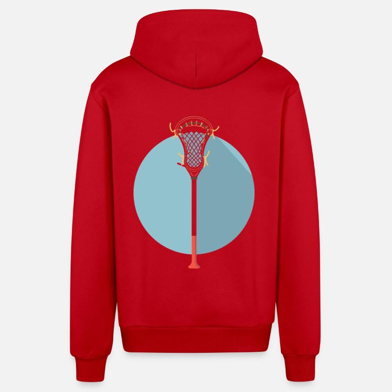 Graphique du bâton de crosse - Veste à capuche bio décontractée fabriquée en UE - rouge