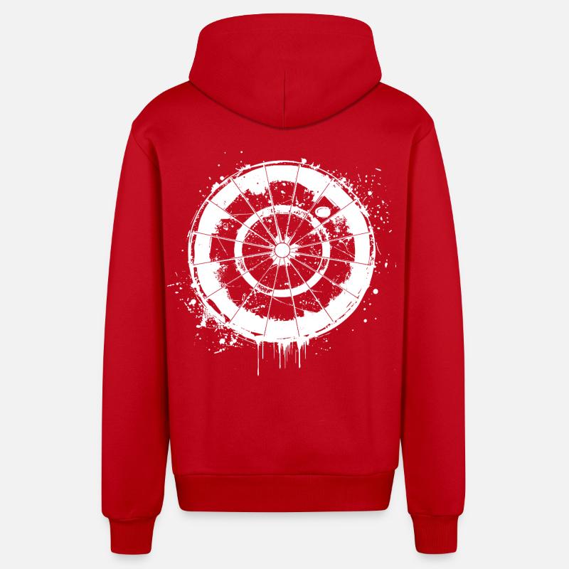 Jeu de fléchettes Street Art - Veste à capuche bio décontractée fabriquée en UE - rouge