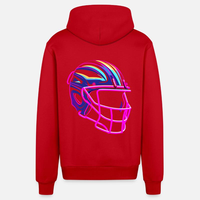 Casque de crosse Synthwave - Veste à capuche bio décontractée fabriquée en UE - rouge