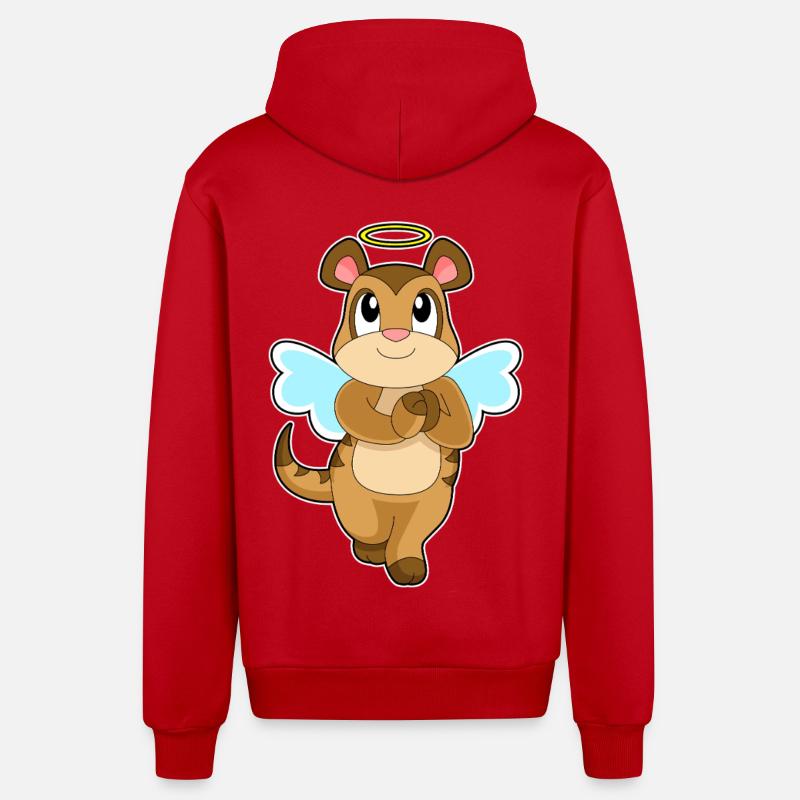 Ailes d’ange suricate - Veste à capuche bio décontractée fabriquée en UE - rouge