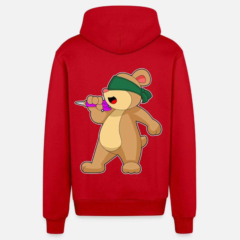 Fléchette d’ours Fléchette - Veste à capuche bio décontractée fabriquée en UE - rouge