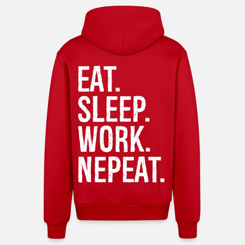 Manger Dormir Travail Nepeat - Veste à capuche bio décontractée fabriquée en UE - rouge