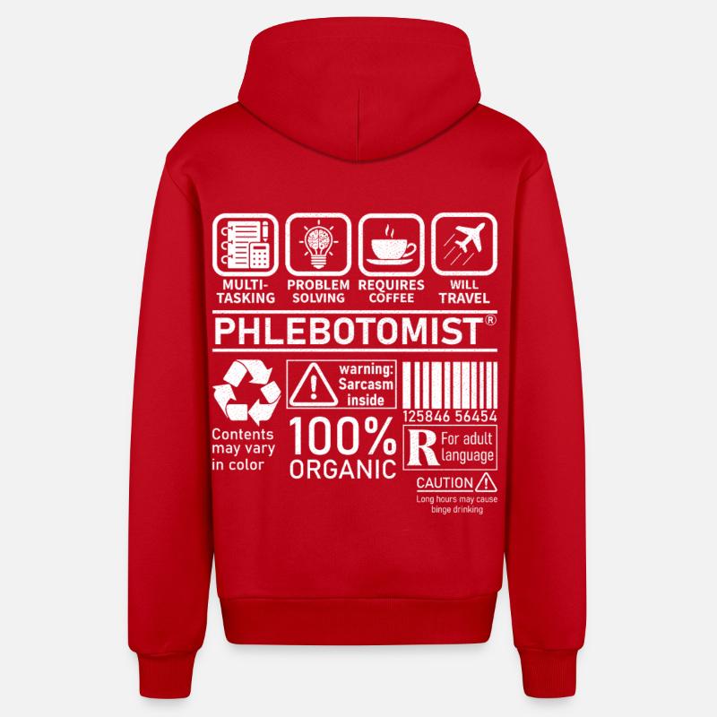 Phlebotomist multi tasking problem solving - Organic Relaxed Kapuzenjacke Made in EU - Rot
