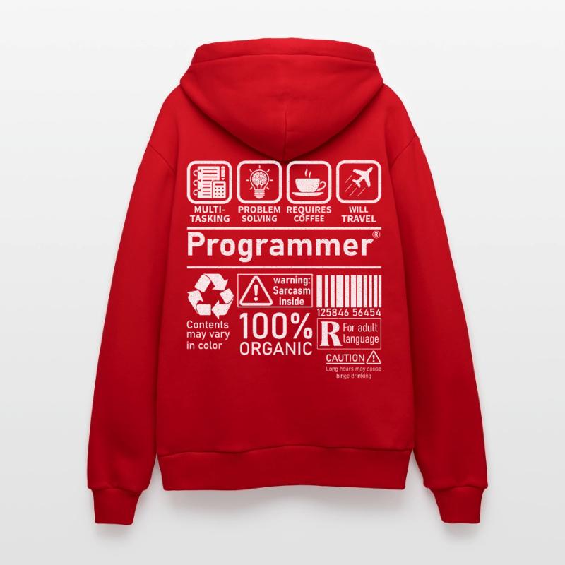 Programmer multi tasking problem solving requires Organic Relaxed Hooded Jacket Made in EU