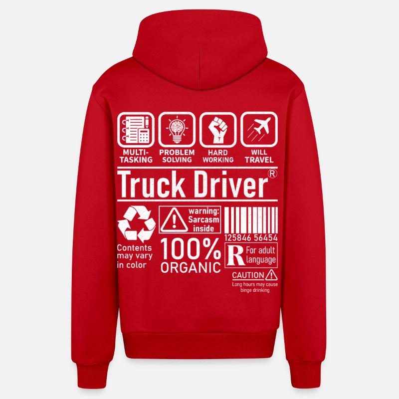 Truck Driver multi tasking problem solving - Organic Relaxed Kapuzenjacke Made in EU - Rot