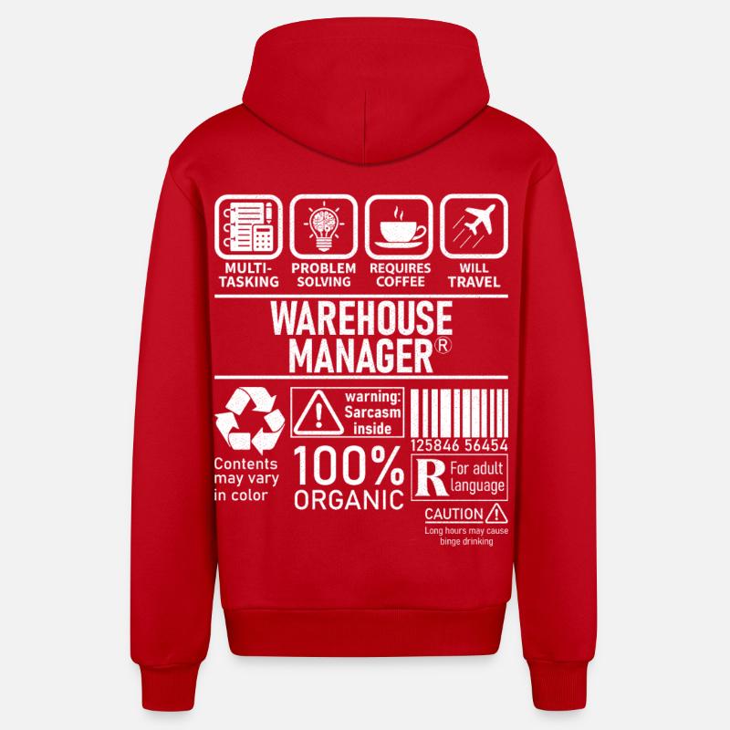 Warehouse Manager multi tasking problem solving - Organic Relaxed Kapuzenjacke Made in EU - Rot