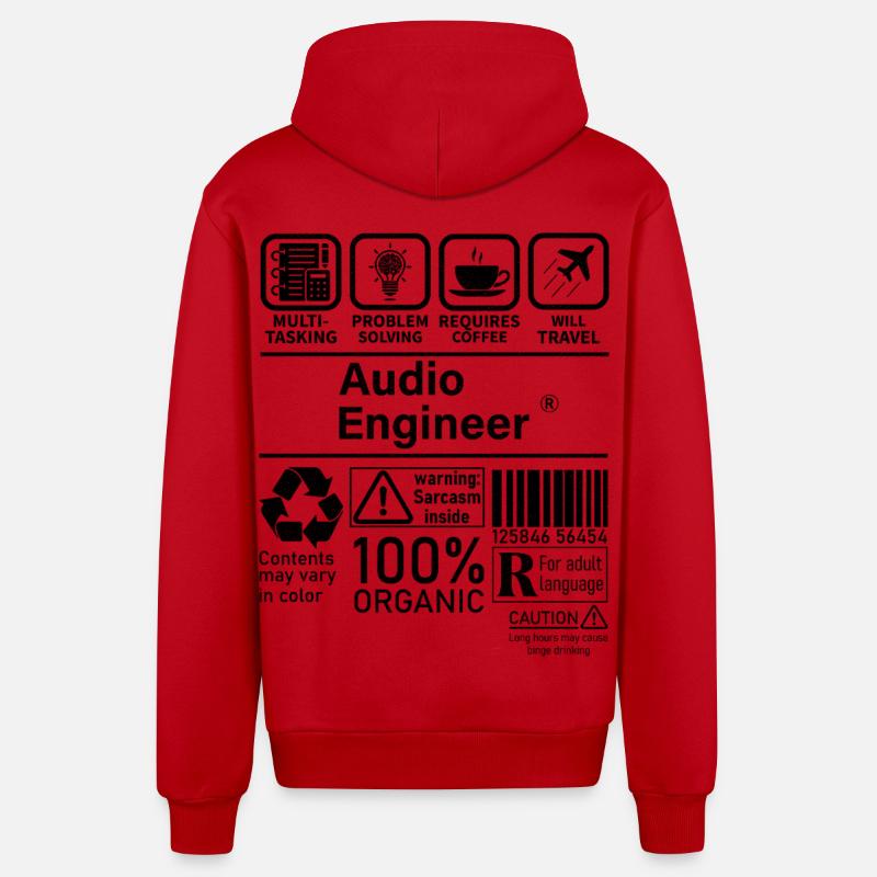 Audio Engineer multi tasking problem solving - Organic Relaxed Kapuzenjacke Made in EU - Rot