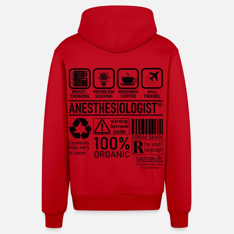 Anesthesiologist multi tasking problem solving - Organic Relaxed Kapuzenjacke Made in EU - Rot