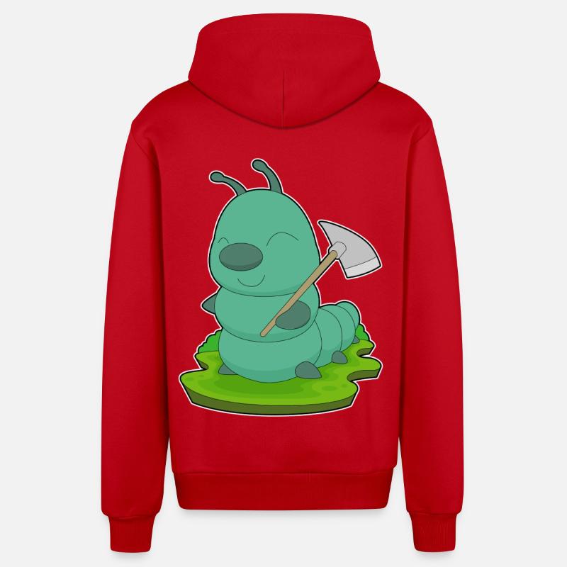 Pioche chenille - Veste à capuche bio décontractée fabriquée en UE - rouge