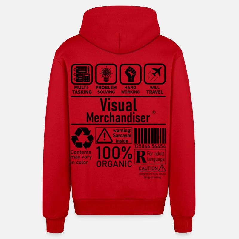 Visual Merchandiser multi tasking problem solving - Organic Relaxed Kapuzenjacke Made in EU - Rot