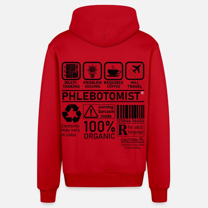 Phlebotomist multi tasking problem solving - Organic Relaxed Kapuzenjacke Made in EU - Rot
