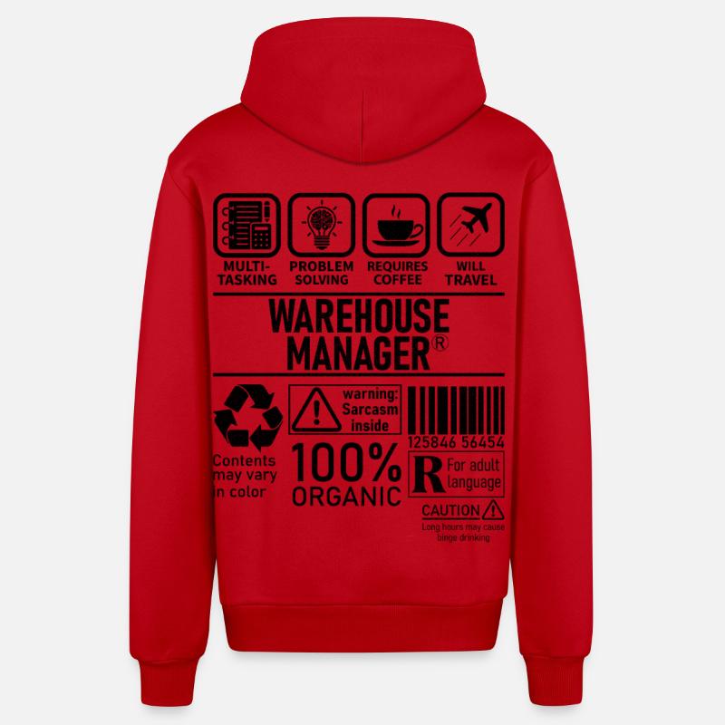 Warehouse Manager multi tasking problem solving - Organic Relaxed Kapuzenjacke Made in EU - Rot