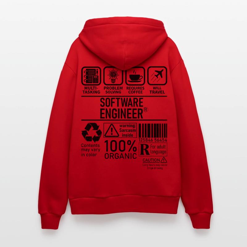 Software Engineer multi tasking problem solving Organic Relaxed Kapuzenjacke Made in EU