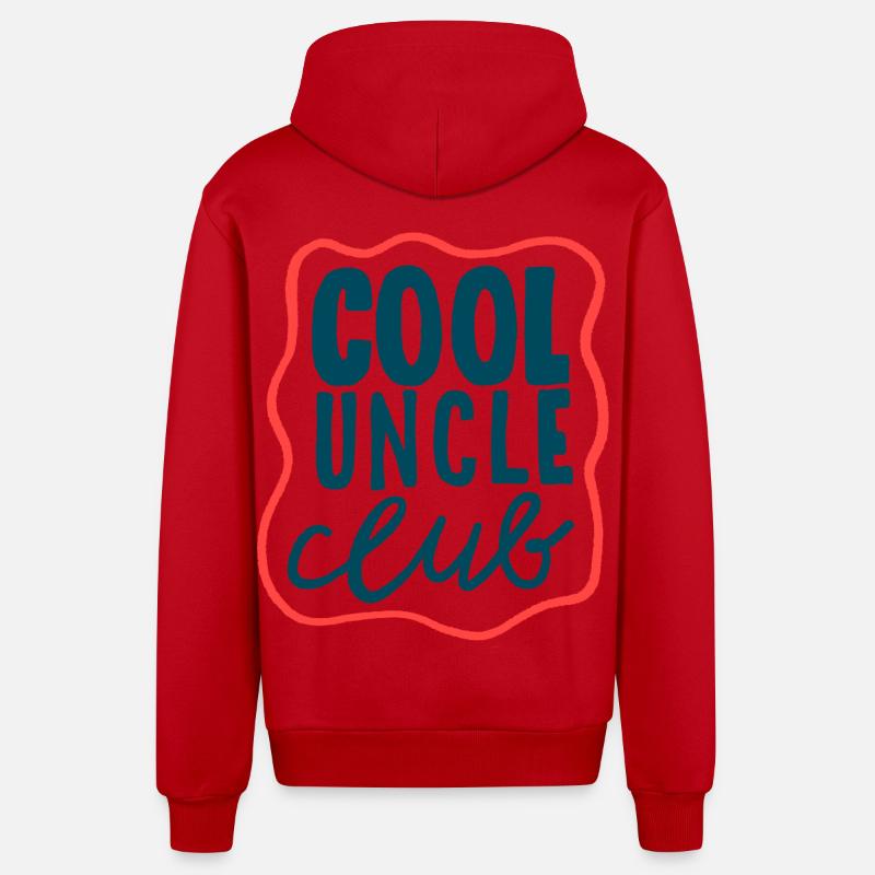Cool Uncle Club - Déclaration de Cooles - Veste à capuche bio décontractée fabriquée en UE - rouge