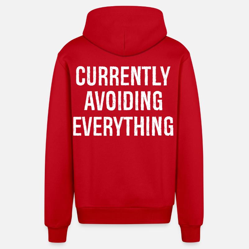 currently avoiding everything - Organic Relaxed Kapuzenjacke Made in EU - Rot