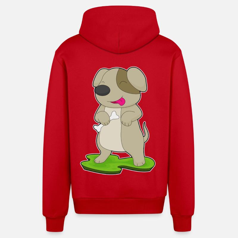 Os de chien - Veste à capuche bio décontractée fabriquée en UE - rouge