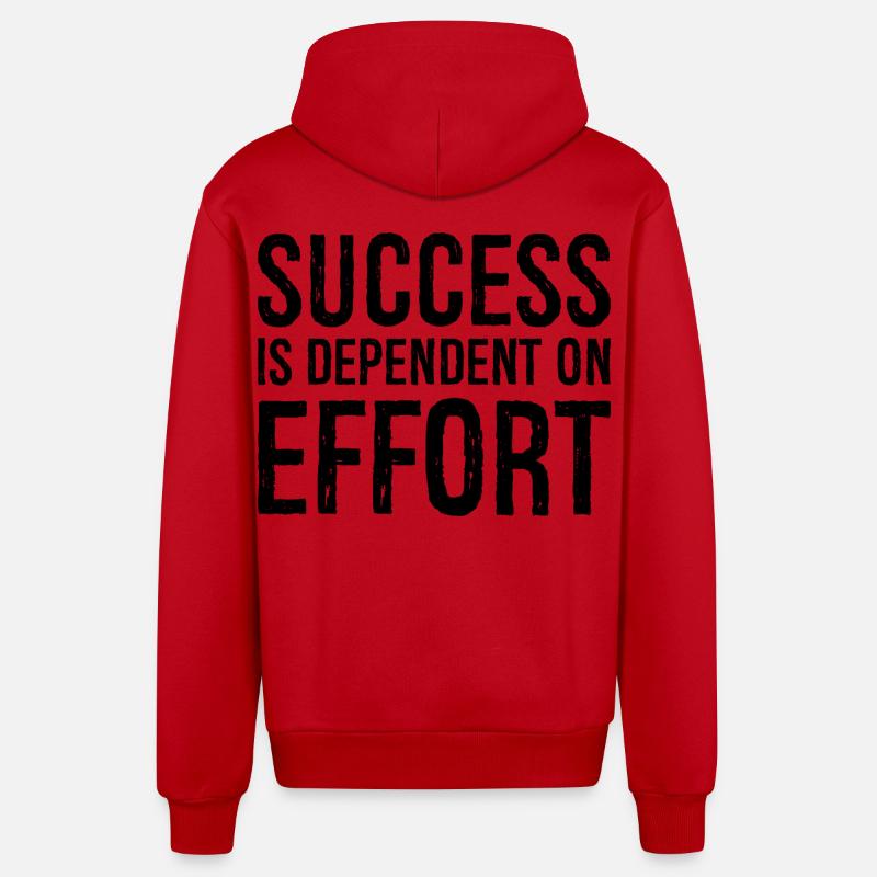 Le succès dépend de l’effort - Veste à capuche bio décontractée fabriquée en UE - rouge