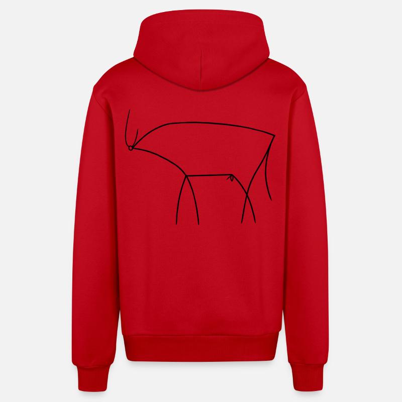 Bull - Organic Relaxed Hooded Jacket Made in EU - red