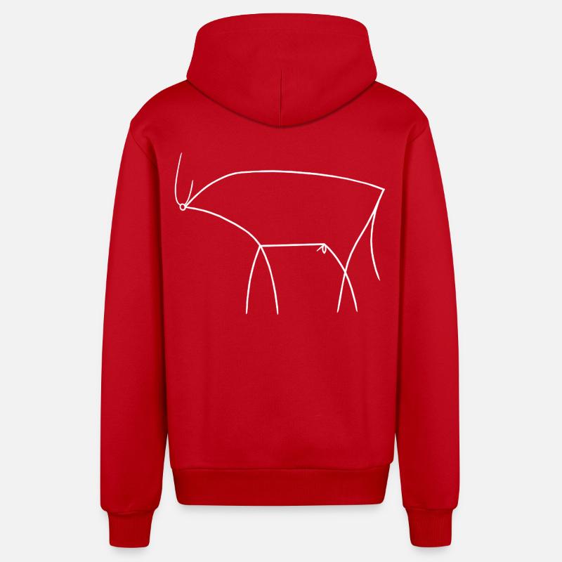 Bull - Organic Relaxed Hooded Jacket Made in EU - red