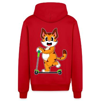 Tiger Tretroller - Organic Relaxed Kapuzenjacke Made in EU - Rot - Hinten