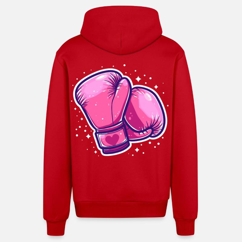 Gants de boxe Graphic - Veste à capuche bio décontractée fabriquée en UE - rouge