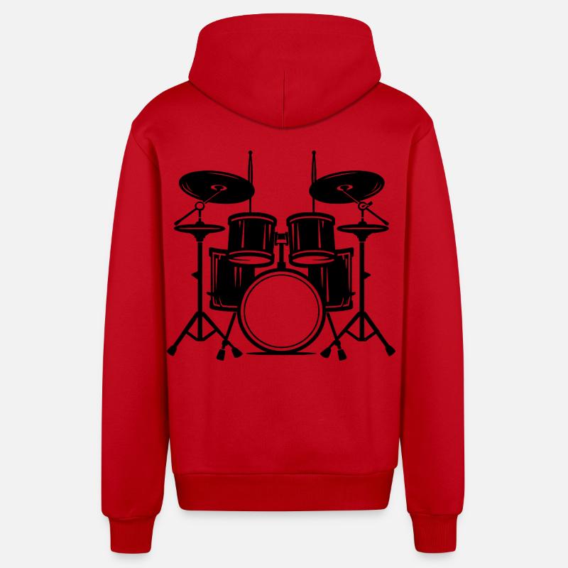 Percussion - Veste à capuche bio décontractée fabriquée en UE - rouge