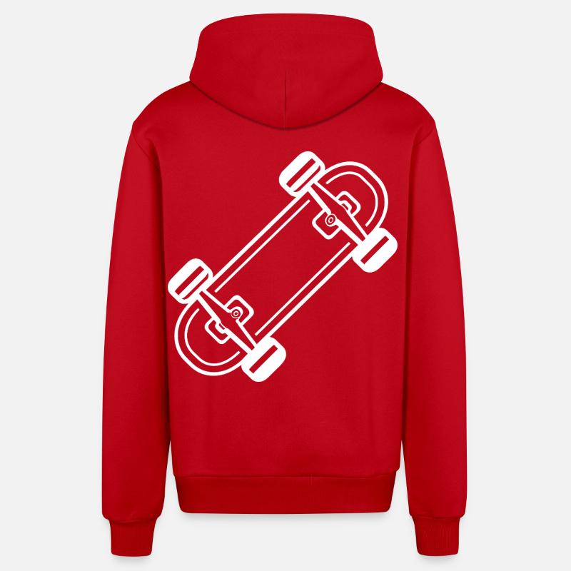 Skateboard Style Bande Dessinée - Veste à capuche bio décontractée fabriquée en UE - rouge