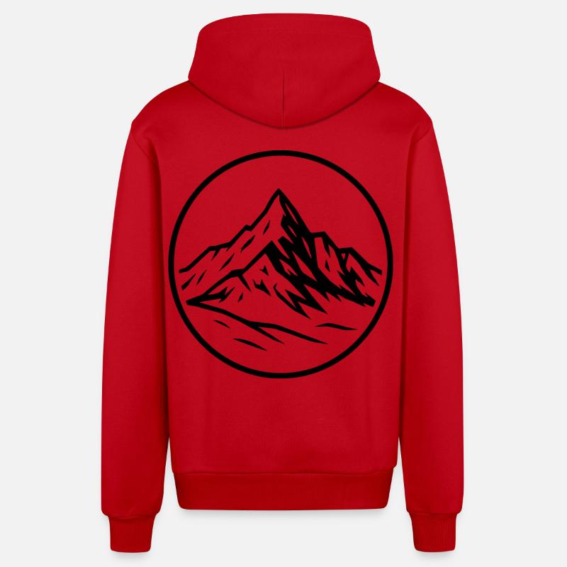 Großglockner - Veste à capuche bio décontractée fabriquée en UE - rouge