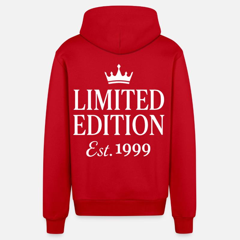Édition limitée Est. 1999 - Veste à capuche bio décontractée fabriquée en UE - rouge